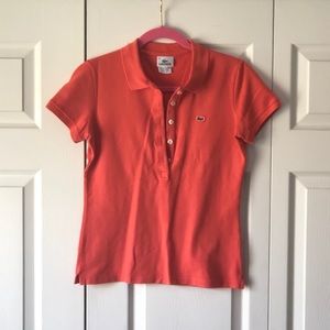Orange slim fit Lacoste polo